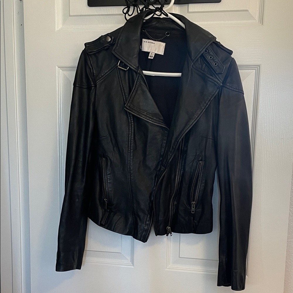 Muubaa Classic Black Soft Leather Jacket
